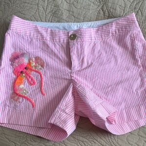 Lilly Pulitzer Pink Striped Shorts with Design